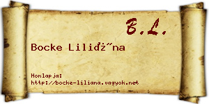 Bocke Liliána névjegykártya